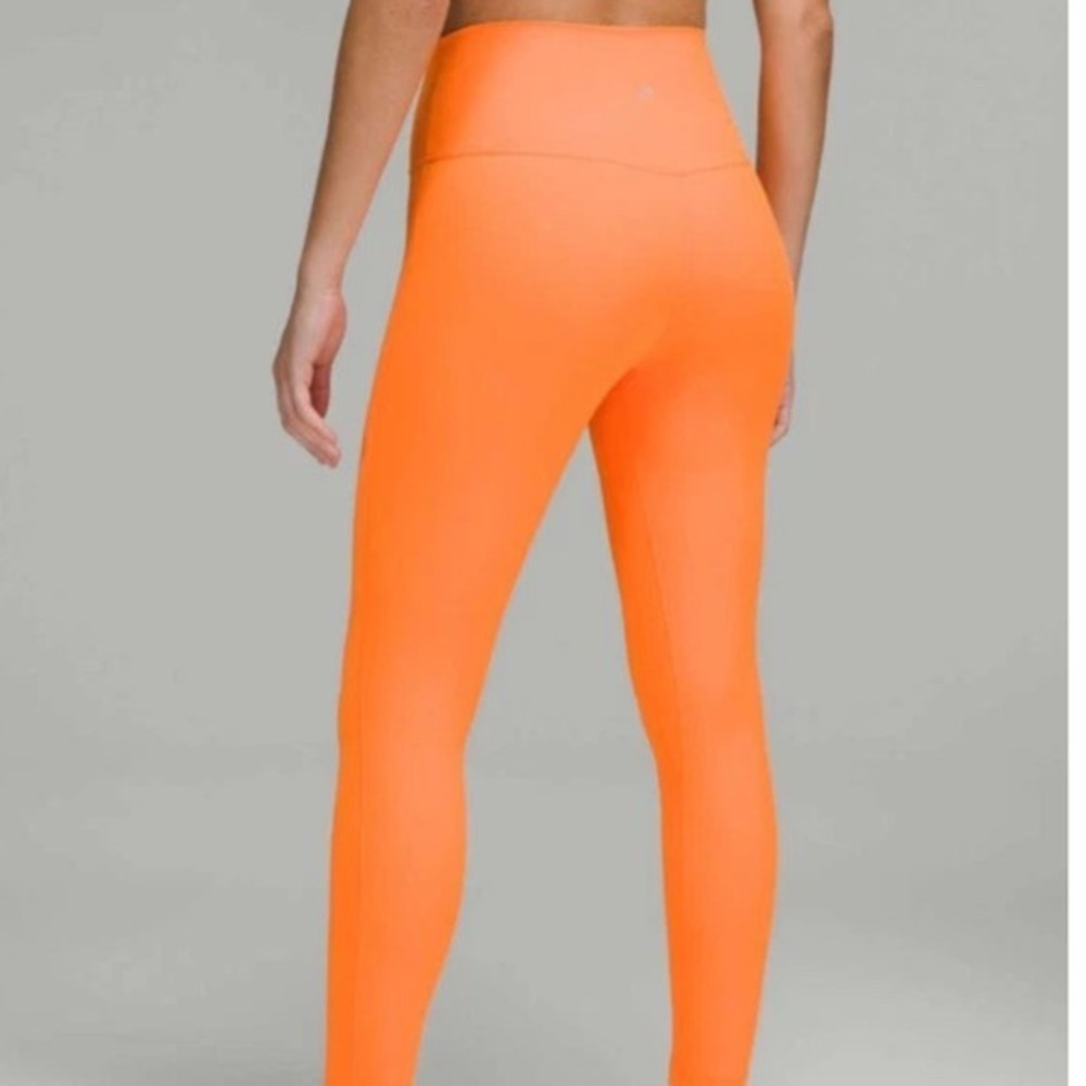 Lululemon Align HR Pant 25" Bright Orange Yoga Leggings‎ Workout Athleisure